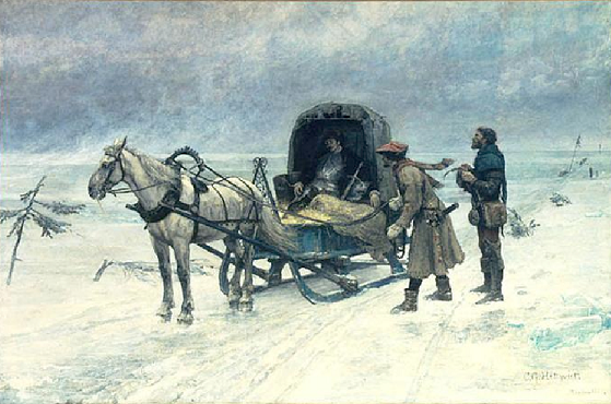Mort de Sten Sture le Jeune sur la glace du Lac Mälar - par Carl Gustaf Hellqvist - 1880